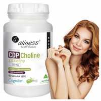 Aliness CDP CHOLINA Cytykolina CITICOLINE Pamięć Koncentracja Umysł 60 kaps